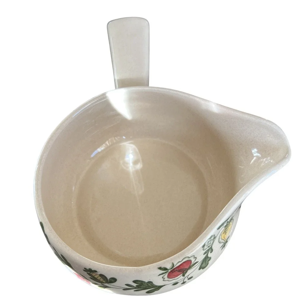 Johnson Brothers Old Granite Gretchen Gravy Boat Staffordshire Floral Handle VTG